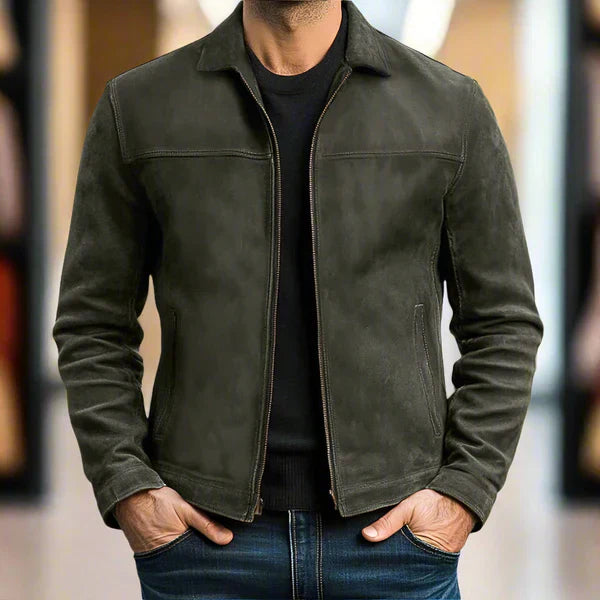 Christian | Leder Jacke Mit Reißverschluss