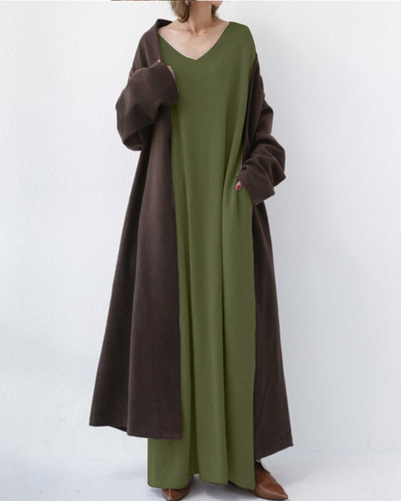 Camila | Langarmkleid mit V-Ausschnitt