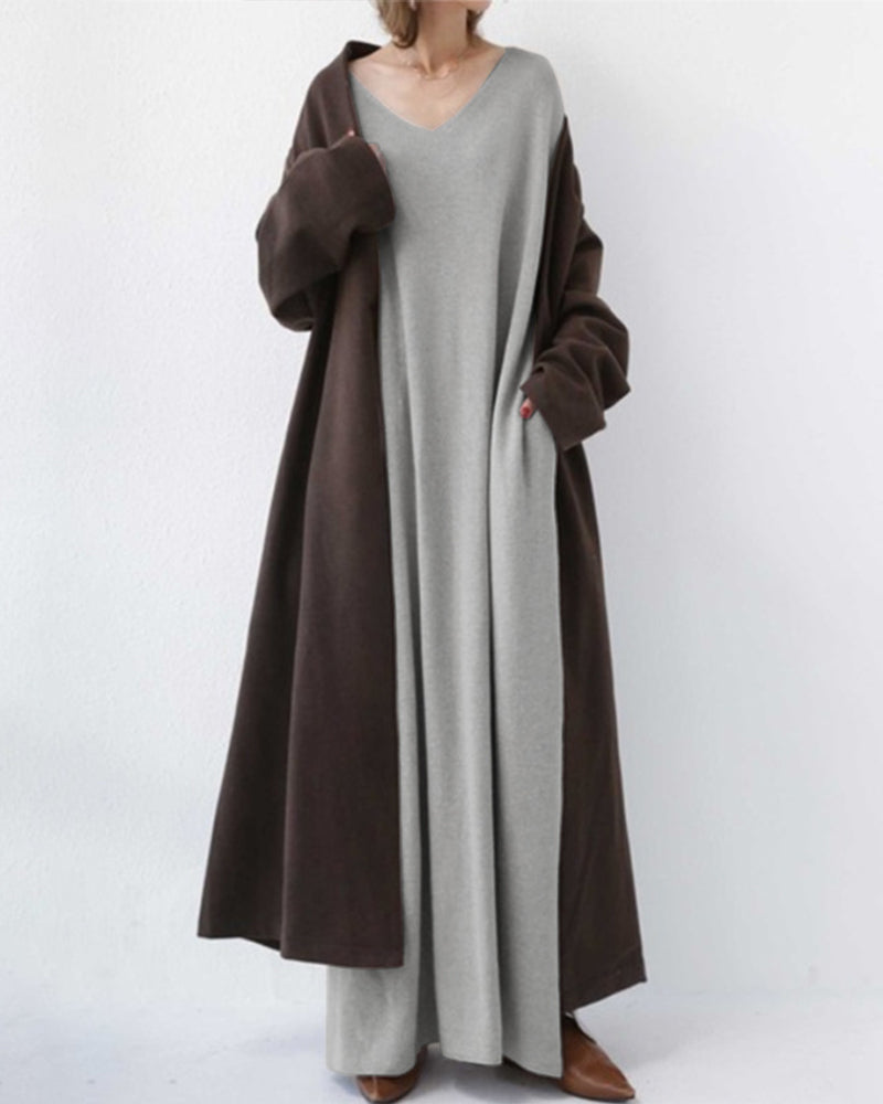 Camila | Langarmkleid mit V-Ausschnitt
