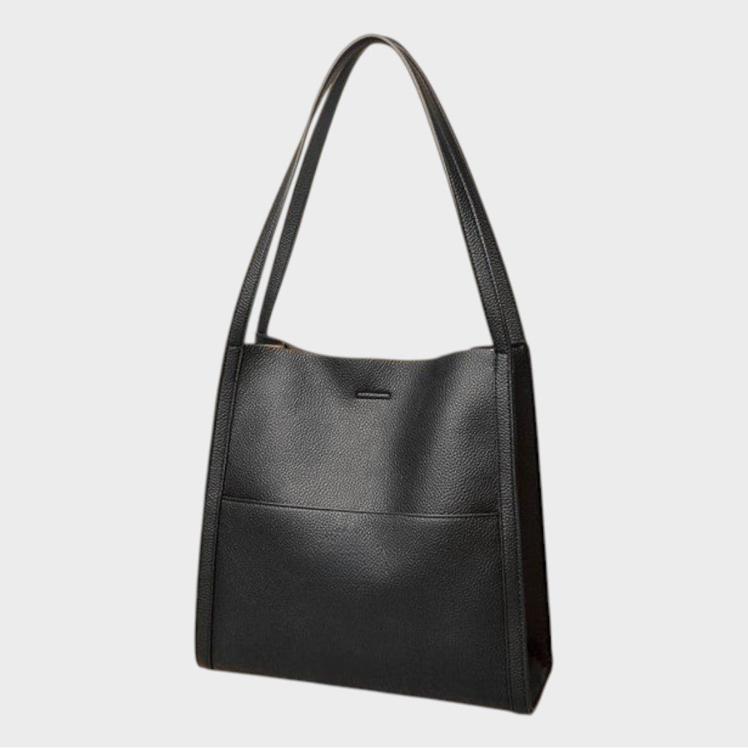 Selina | Einfarbige Schultertasche aus echtem Leder