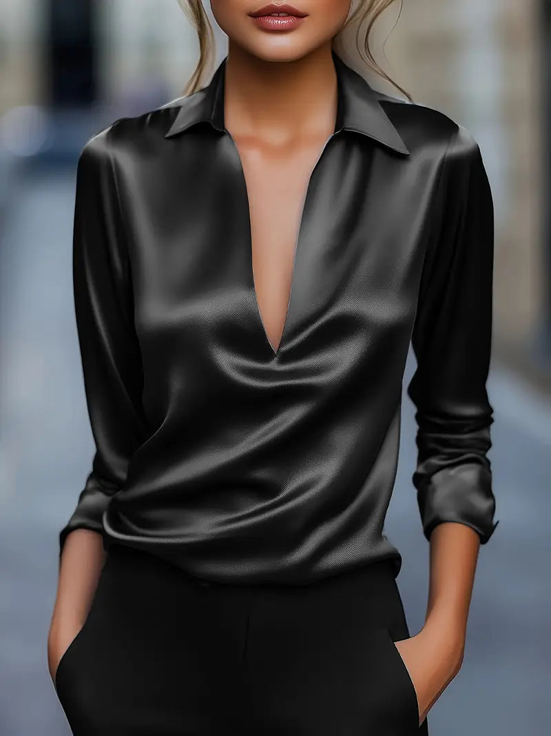 Amelie | Prämie Bluse Mit V-Ausschnitt
