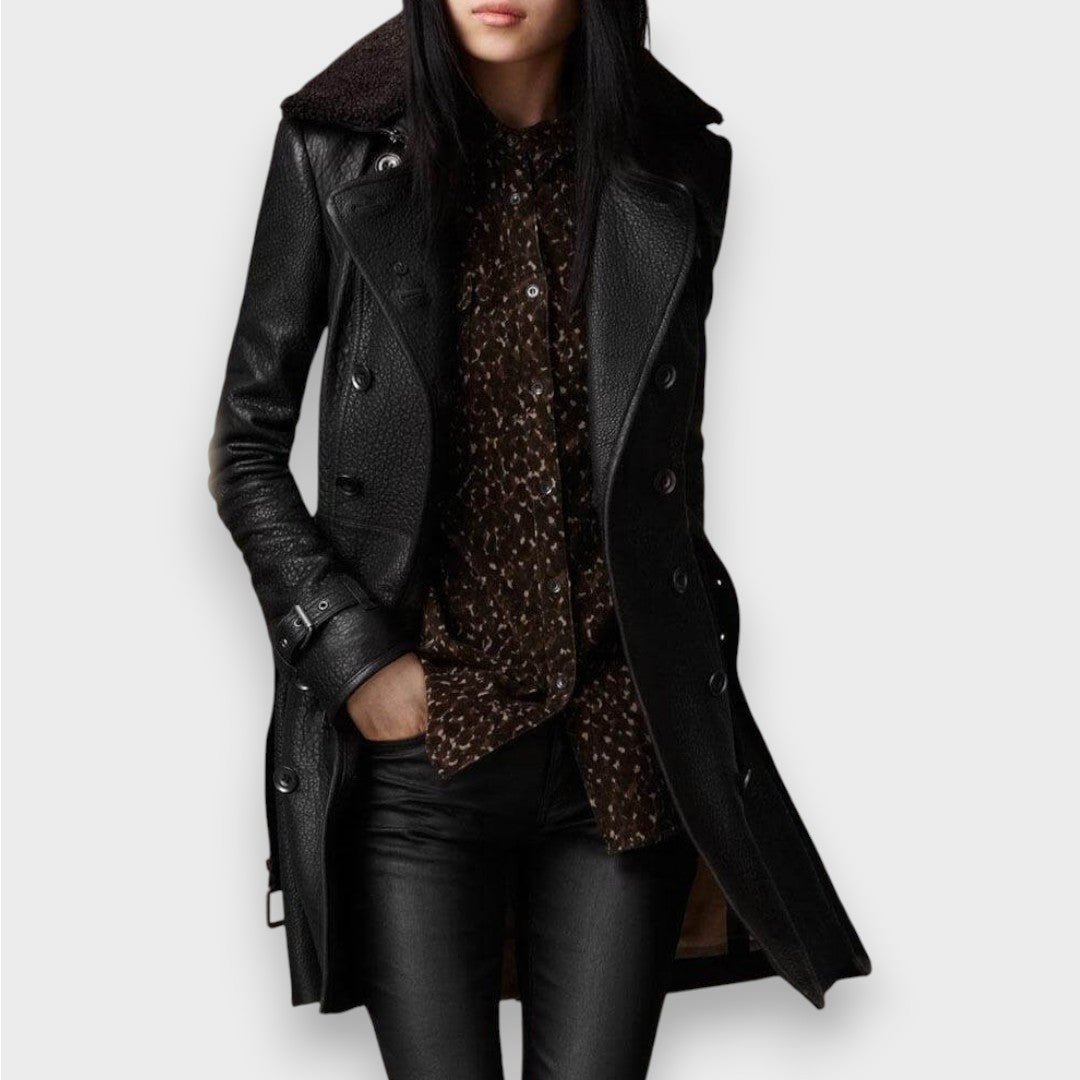 Nora | Eleganter Ledermantel