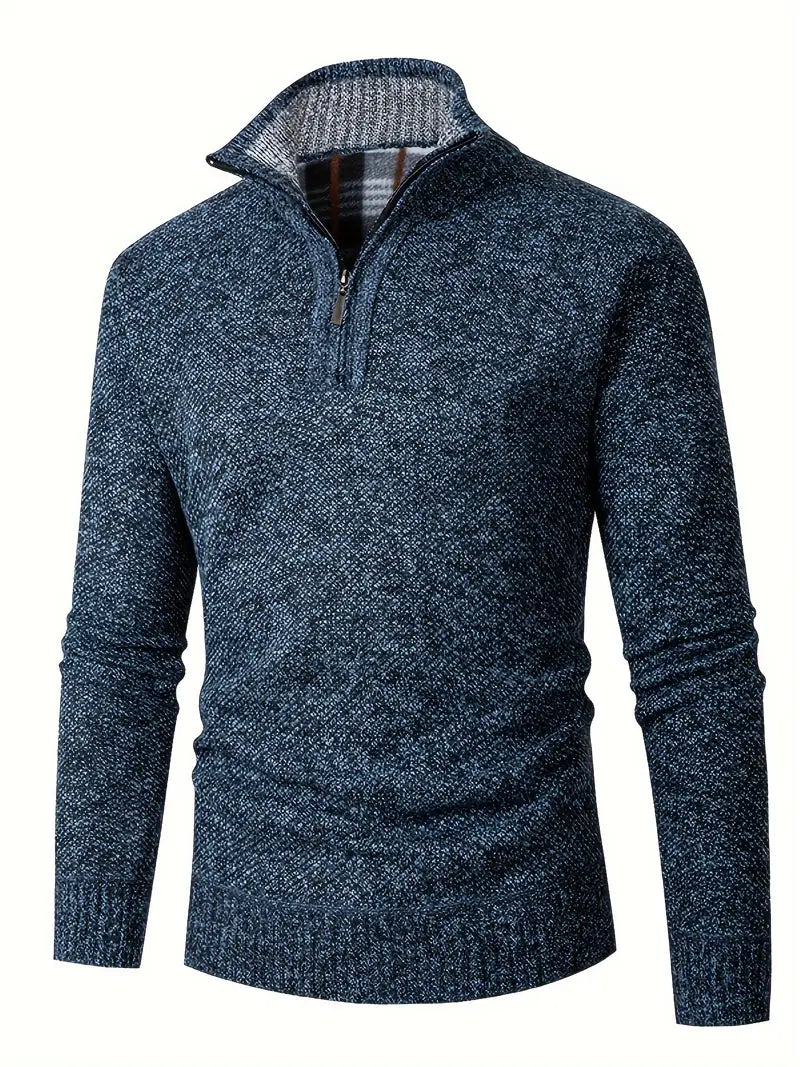 Ingram – Lässiger Pullover Mit Hohem Kragen Und Viertelreißverschluss
