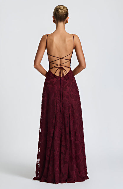 Isabelle | Langes kleid mit spitzenboden