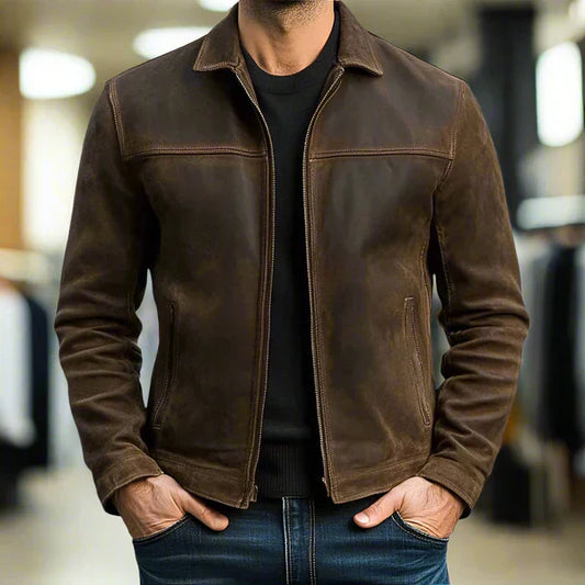Christian | Leder Jacke Mit Reißverschluss