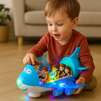 MusicJet | Elektrisches Flugzeug mit Beleuchtung, Musik und Hindernisvermeidung