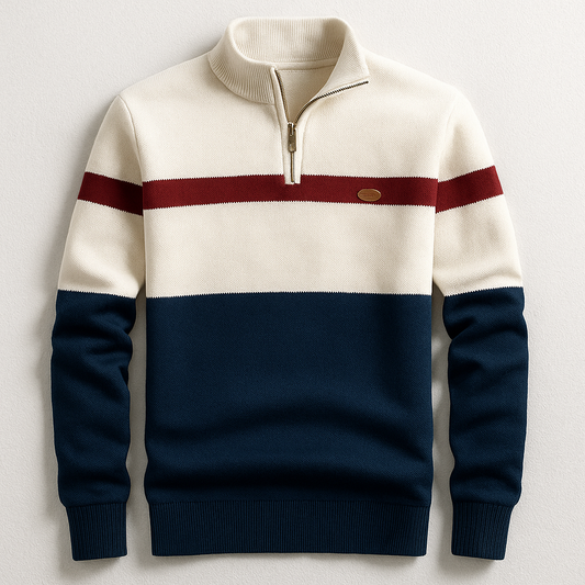 Heinz | RetroStripe-Pullover mit Viertelreißverschluss
