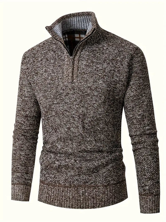 Ingram – Lässiger Pullover Mit Hohem Kragen Und Viertelreißverschluss