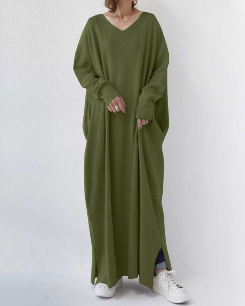 Camila | Langarmkleid mit V-Ausschnitt