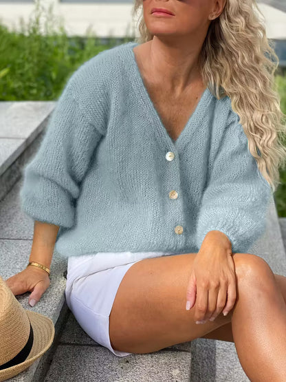 Fabiola | Langärmeliger Strickpullover Mit Knöpfen