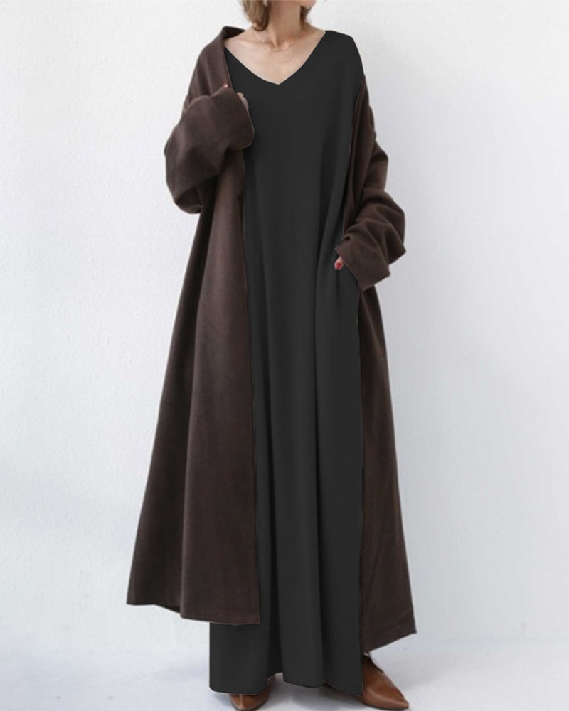Camila | Langarmkleid mit V-Ausschnitt