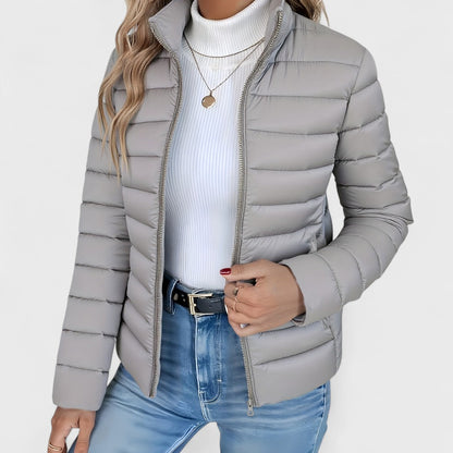 Simone – Elegante Lange Jacke Mit Kragen