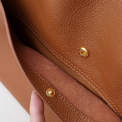 Selina | Einfarbige Schultertasche aus echtem Leder