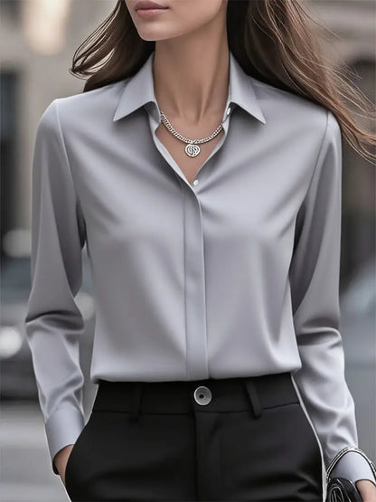 Lotta | Elegantes Langärmeliges Hemd Mit Knopfleiste