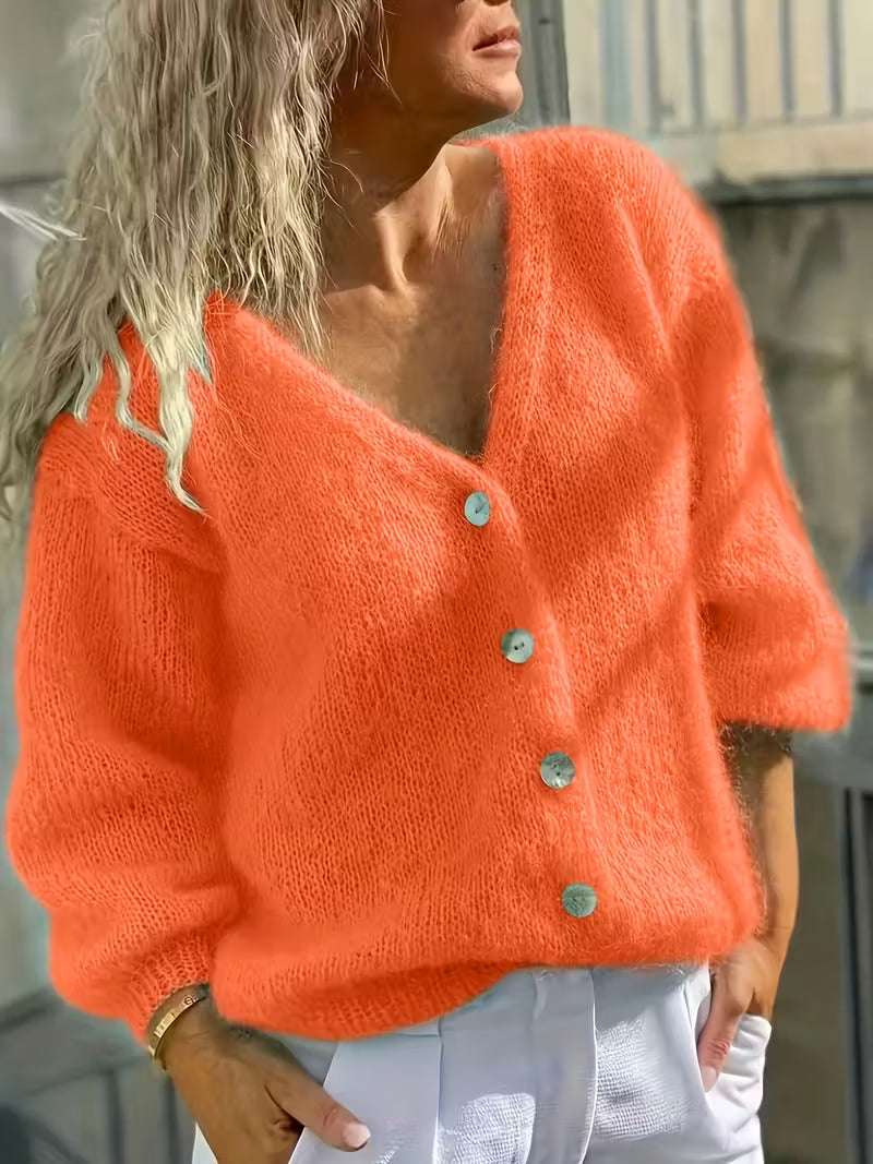 Fabiola | Langärmeliger Strickpullover Mit Knöpfen