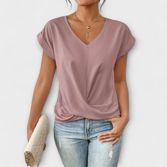 Eloise | V-Ausschnitt-Top mit Knotedetail