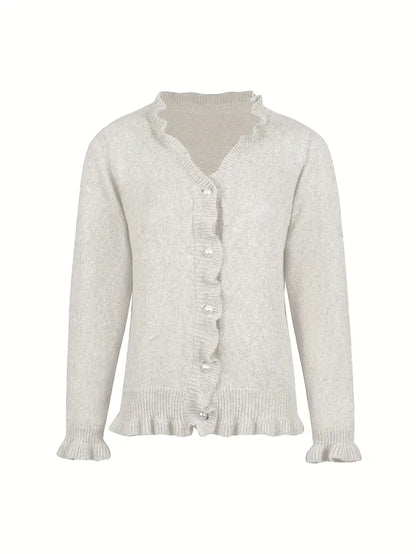 Anita | Eleganter Strick Strickjacke Mit Knöpfen