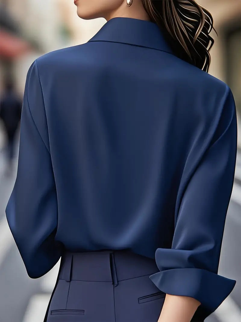 Lotta | Elegantes Langärmeliges Hemd Mit Knopfleiste