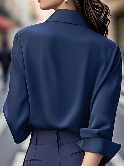 Lotta | Elegantes Langärmeliges Hemd Mit Knopfleiste