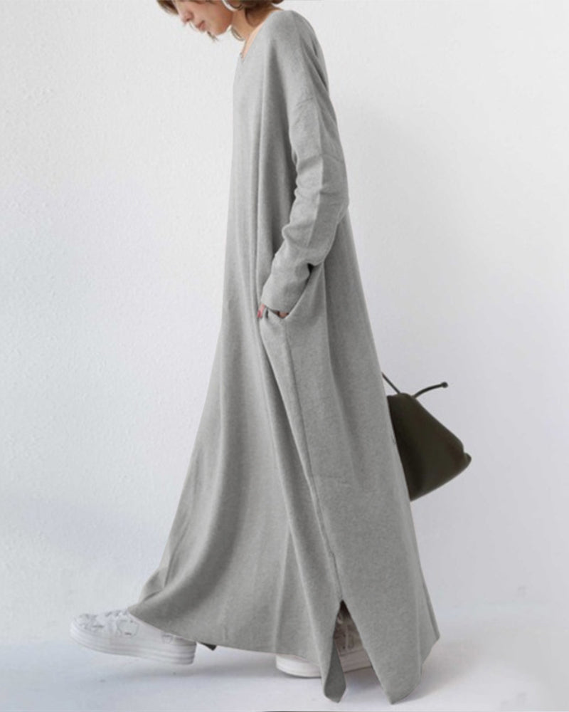 Camila | Langarmkleid mit V-Ausschnitt