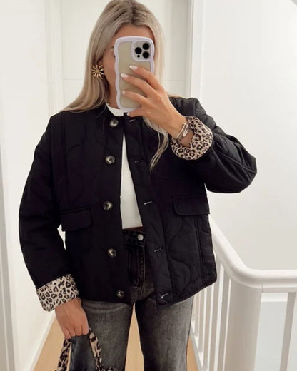 Leona | Elegante Jacke Mit Leoparden Muster Und Futter