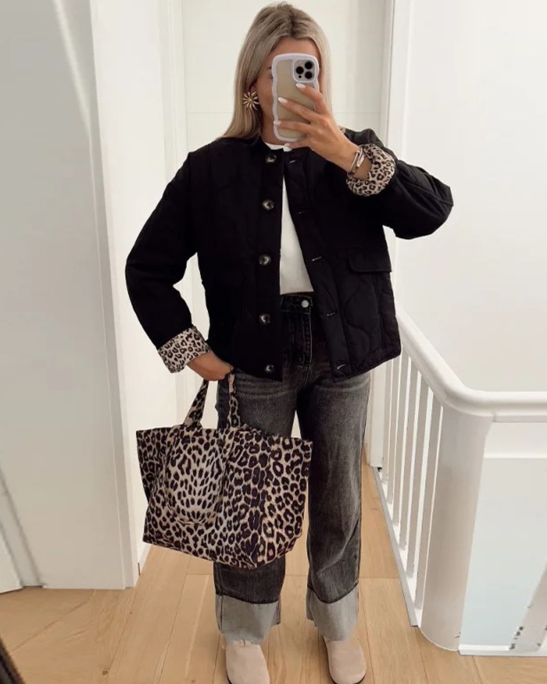 Leona | Elegante Jacke Mit Leoparden Muster Und Futter