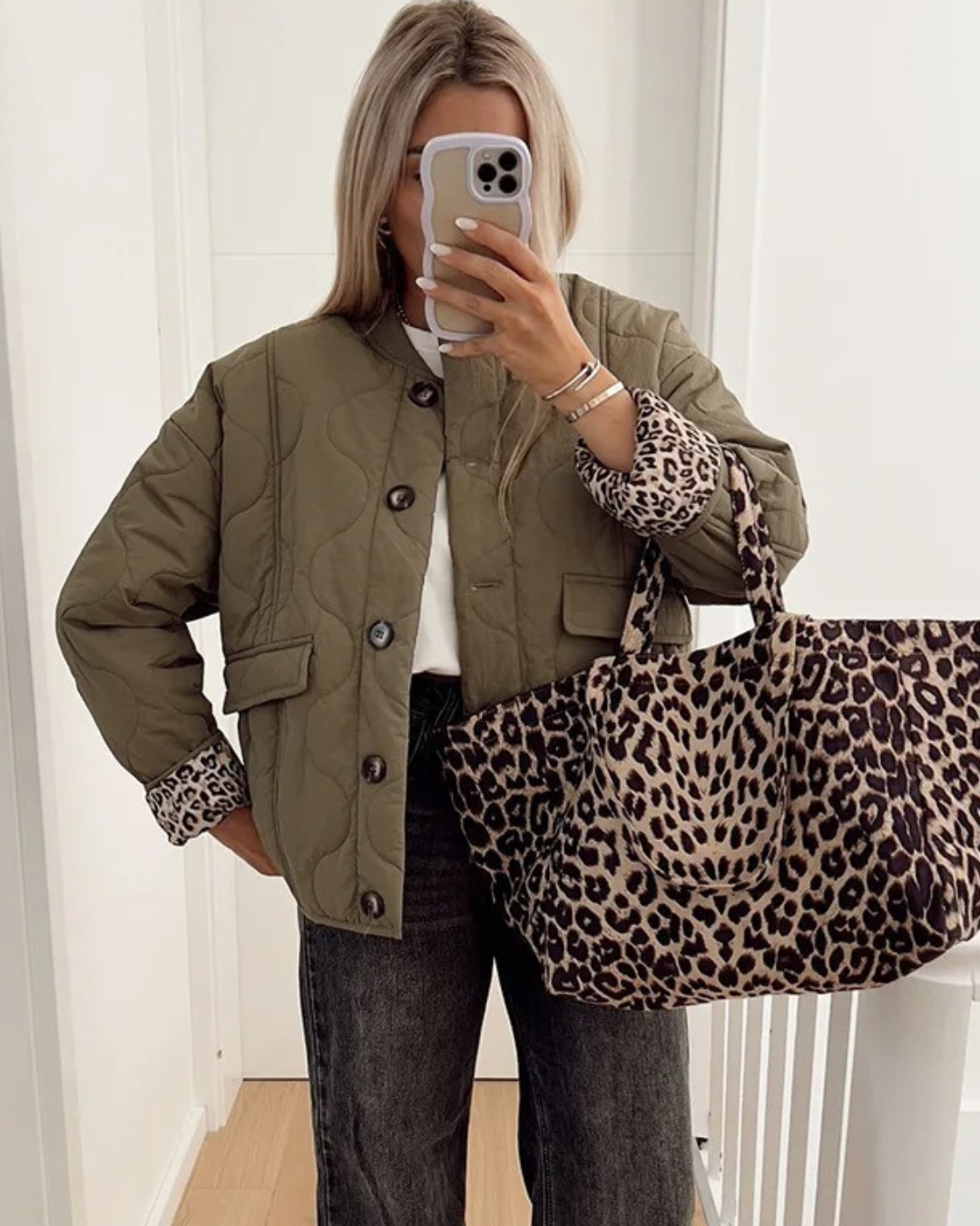 Leona | Elegante Jacke Mit Leoparden Muster Und Futter