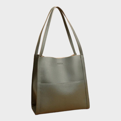 Selina | Einfarbige Schultertasche aus echtem Leder