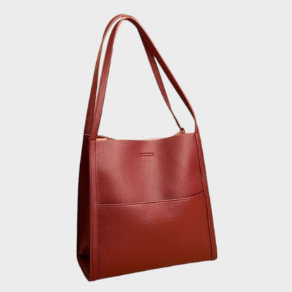 Selina | Einfarbige Schultertasche aus echtem Leder
