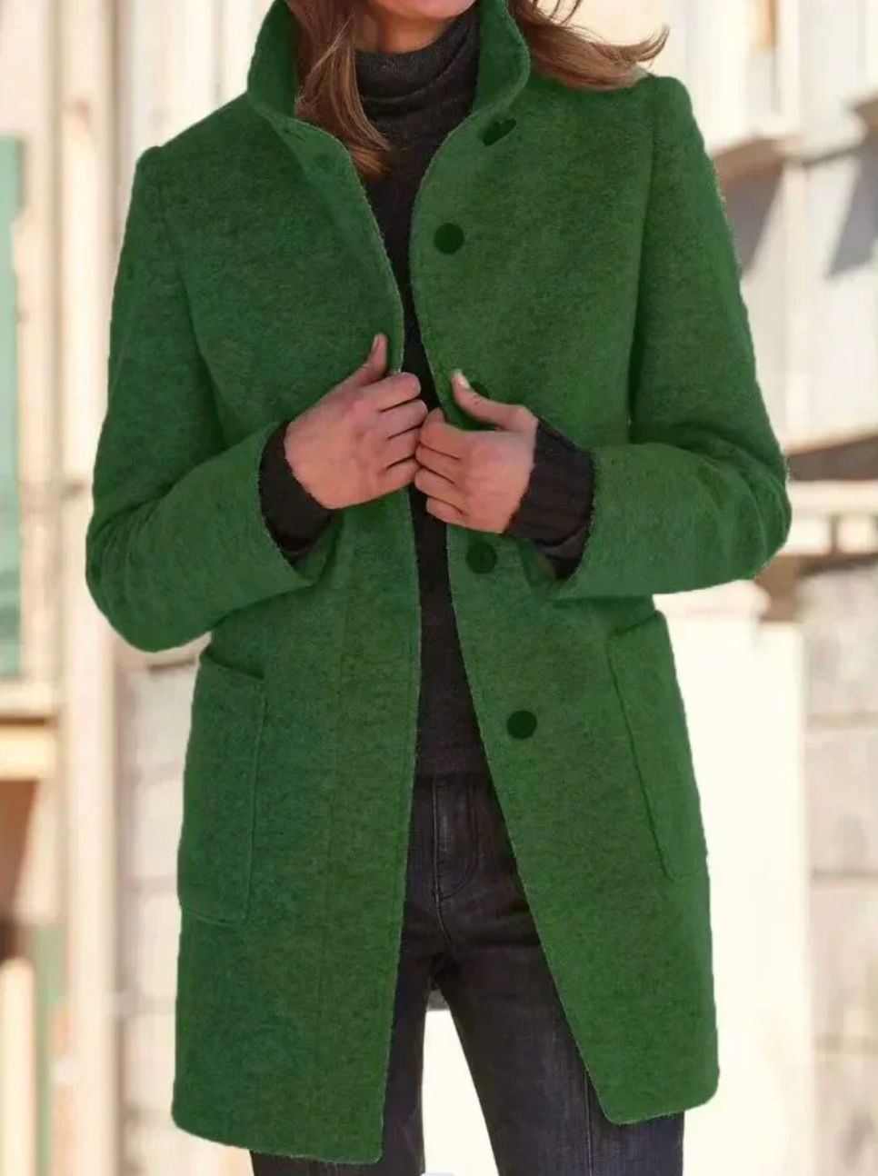 Hanne | Mantel Bronte mit Knopfverschluss