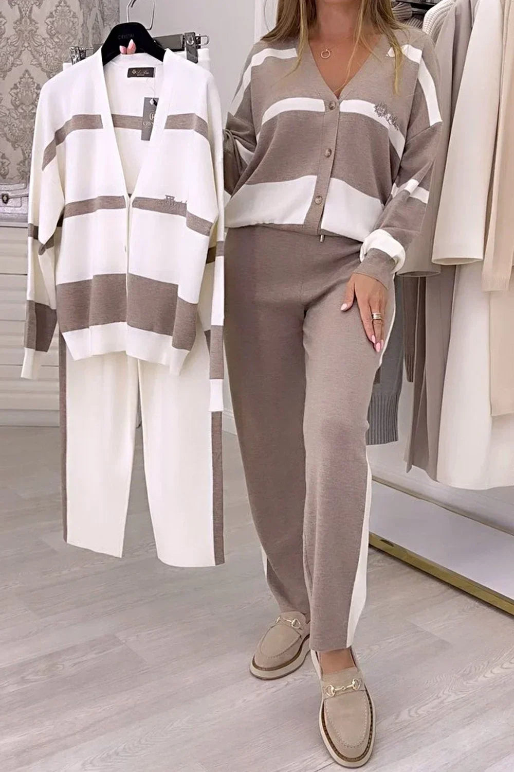 Fridolina – Modisches Strick Zweiteiler Set