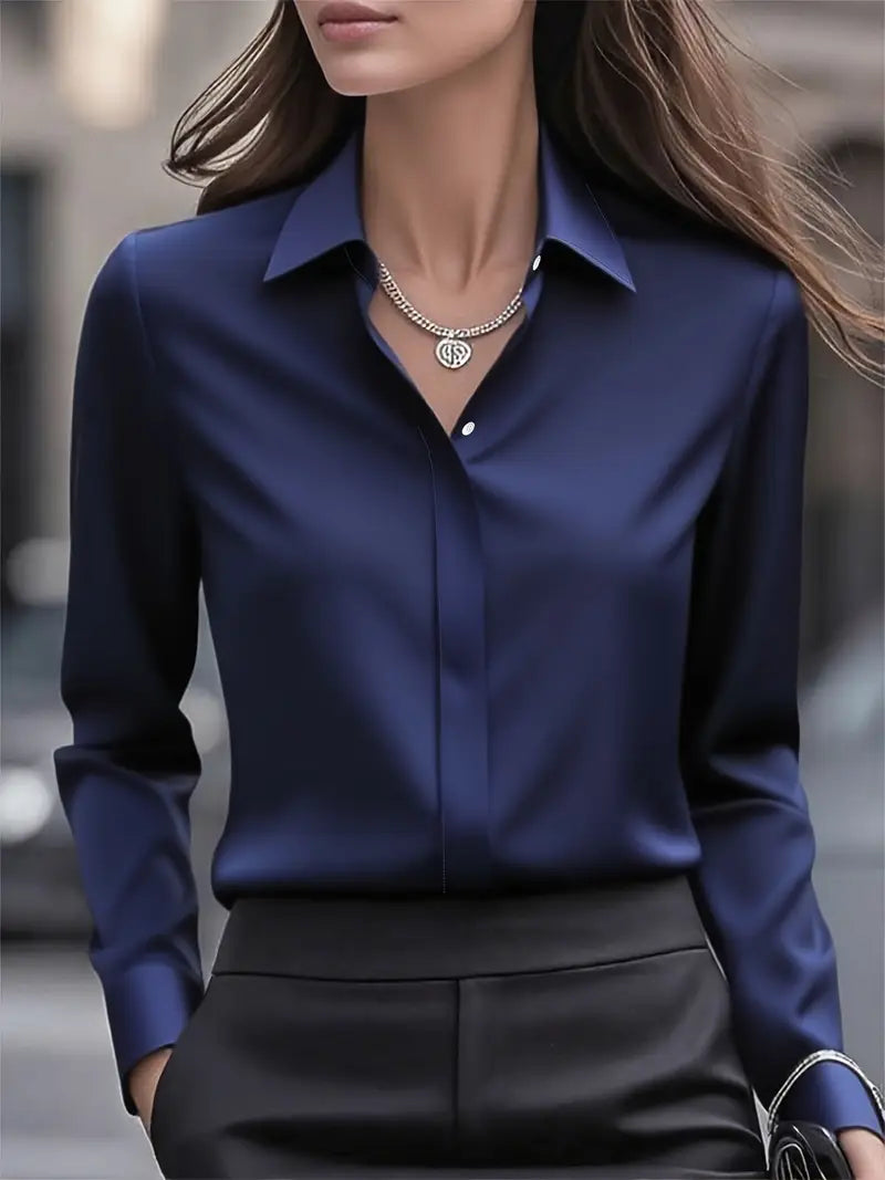 Lotta | Elegantes Langärmeliges Hemd Mit Knopfleiste