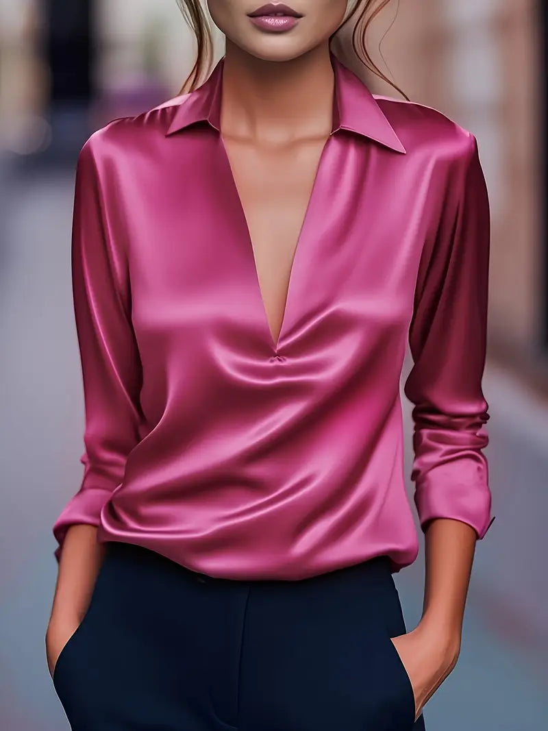 Amelie | Prämie Bluse Mit V-Ausschnitt