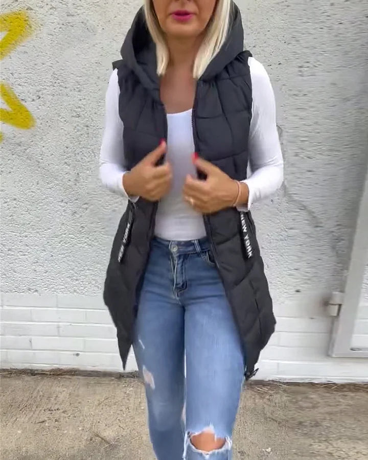 Tiziana | Ärmelloser, Wattierter Mantel Mit Reißverschluss