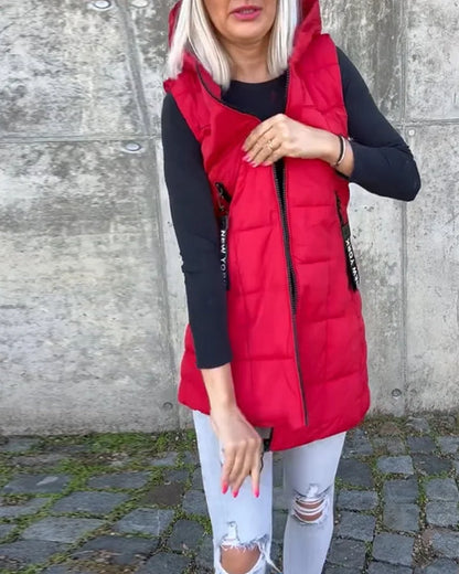 Tiziana | Ärmelloser, Wattierter Mantel Mit Reißverschluss