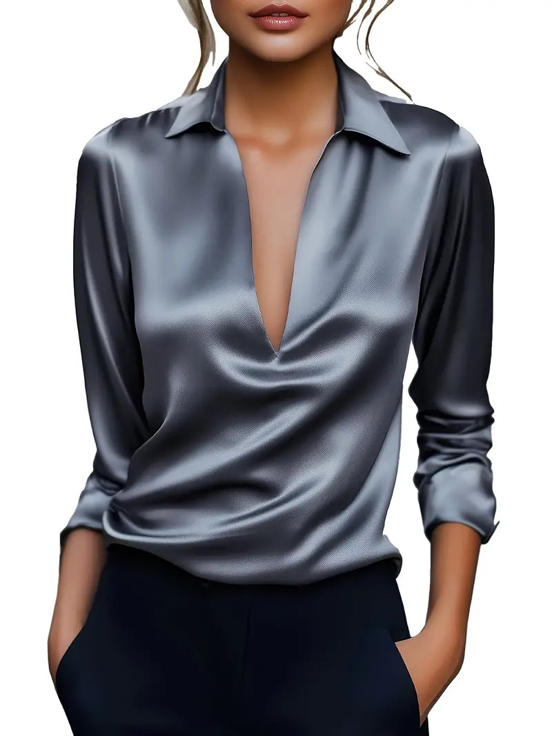 Amelie | Prämie Bluse Mit V-Ausschnitt