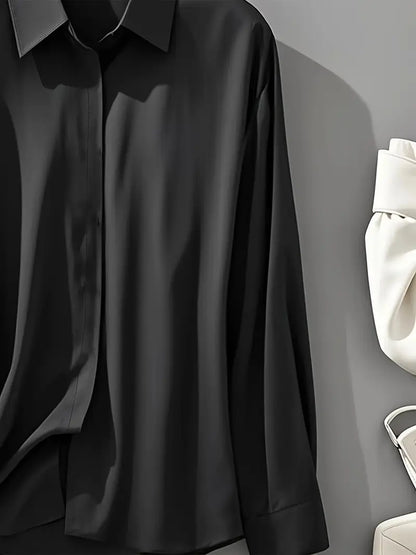 Lotta | Elegantes Langärmeliges Hemd Mit Knopfleiste