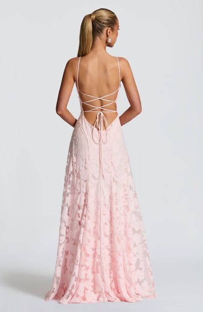 Isabelle | Langes kleid mit spitzenboden