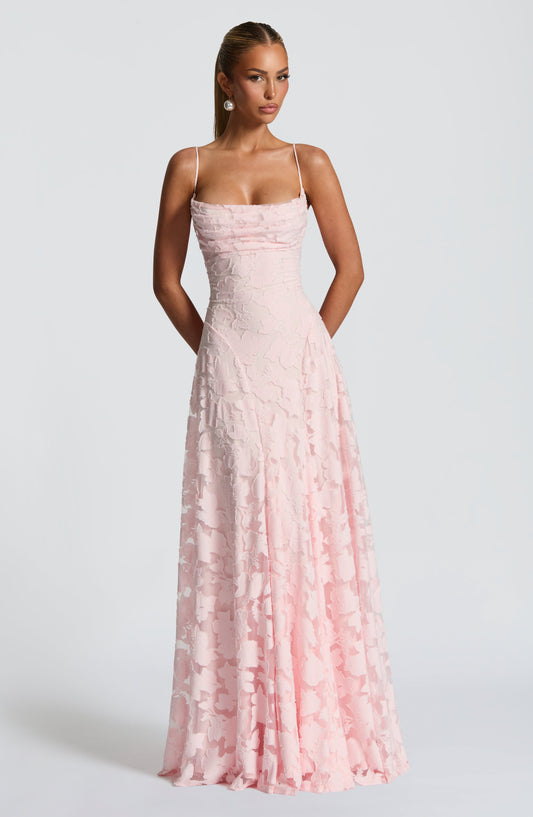 Isabelle | Langes kleid mit spitzenboden