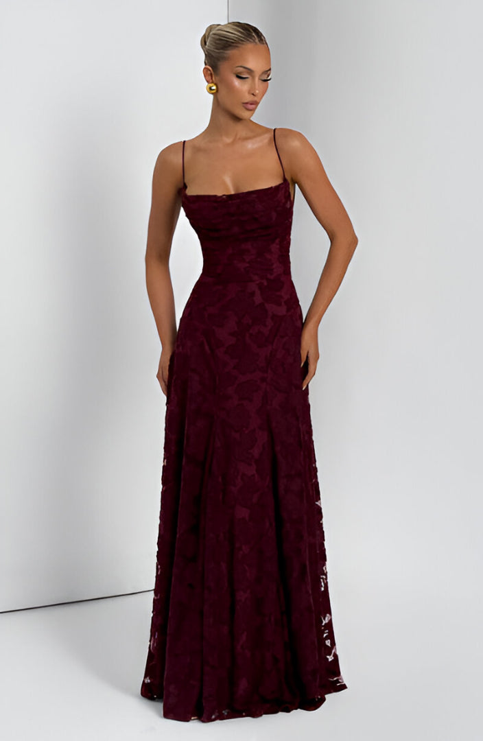 Isabelle | Langes kleid mit spitzenboden