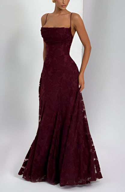 Isabelle | Langes kleid mit spitzenboden