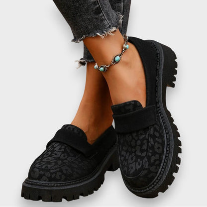 Jasmine | Plateaulackstiefel im Leopardenprint